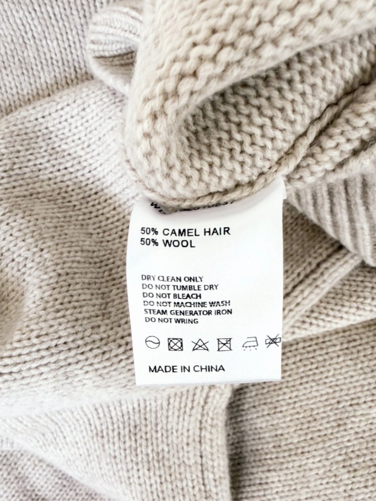 Lattelier High Neck Boxy Oversized Camel Hair & Wool Knit Sweater Nwt New L — image 6 of 7